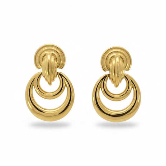 Aura Gold Stud Hoops