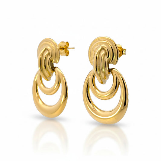 Aura Gold Stud Hoops