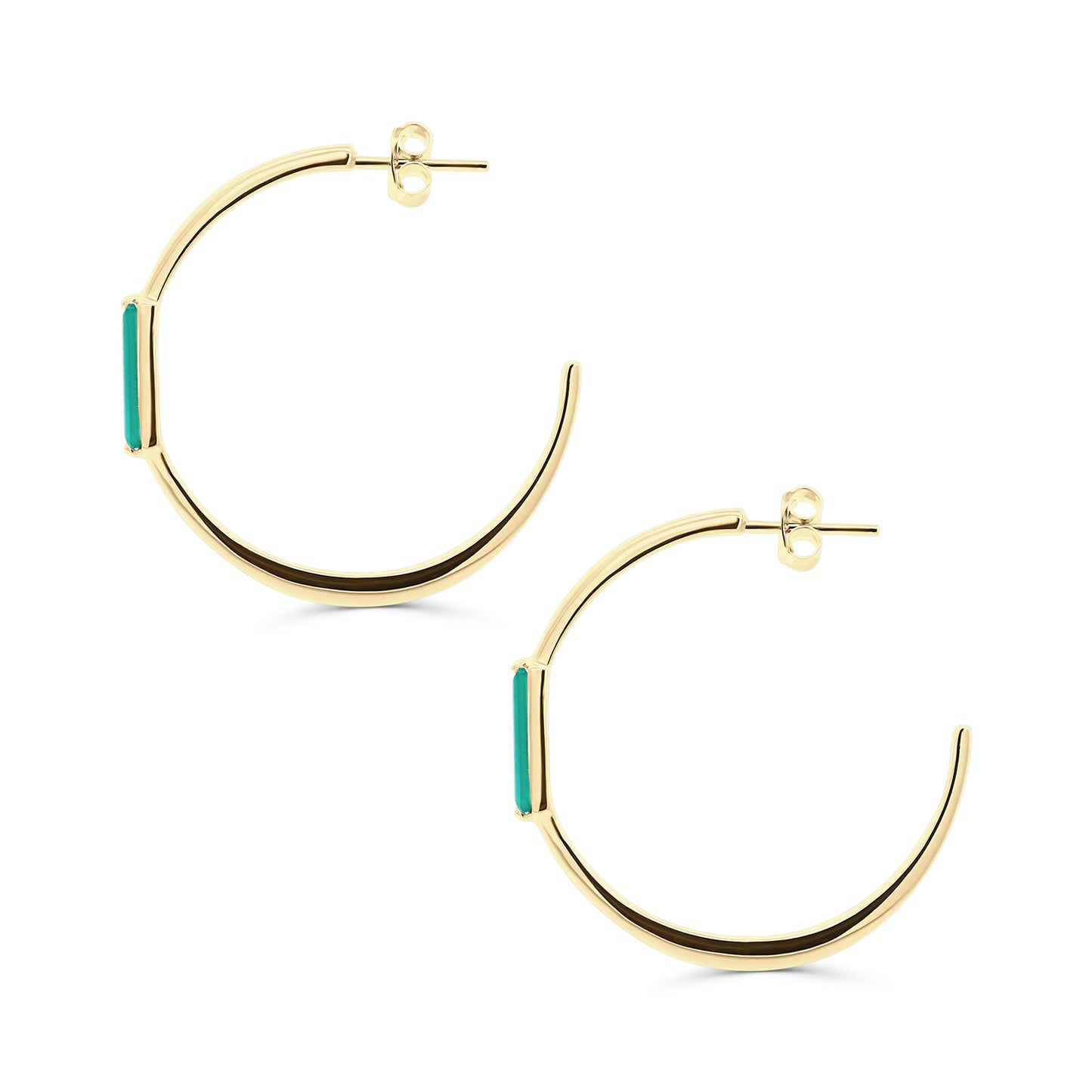 Bailee Green Agate Stud Hoops