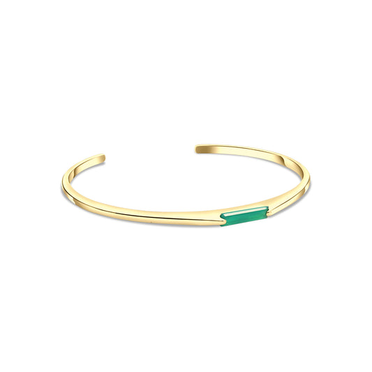 Bailee Green Agate Bangle Bracelet