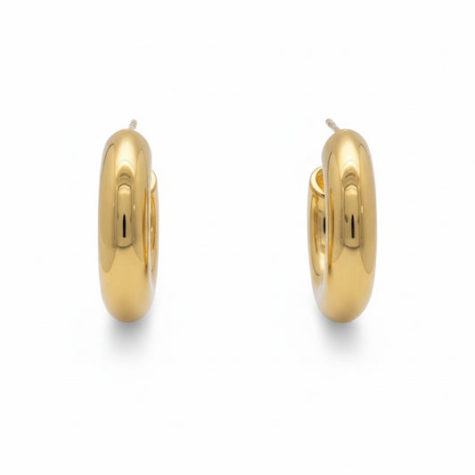 Balloon Gold Stud Hoops