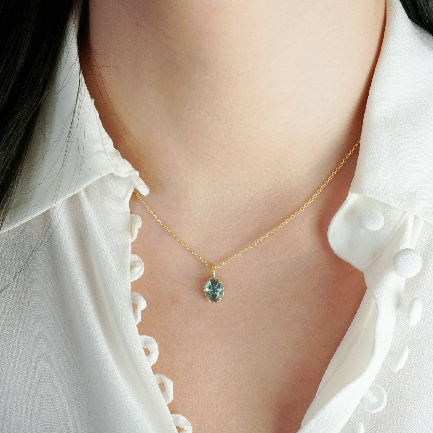 Collier Bloom Topaze Bleue