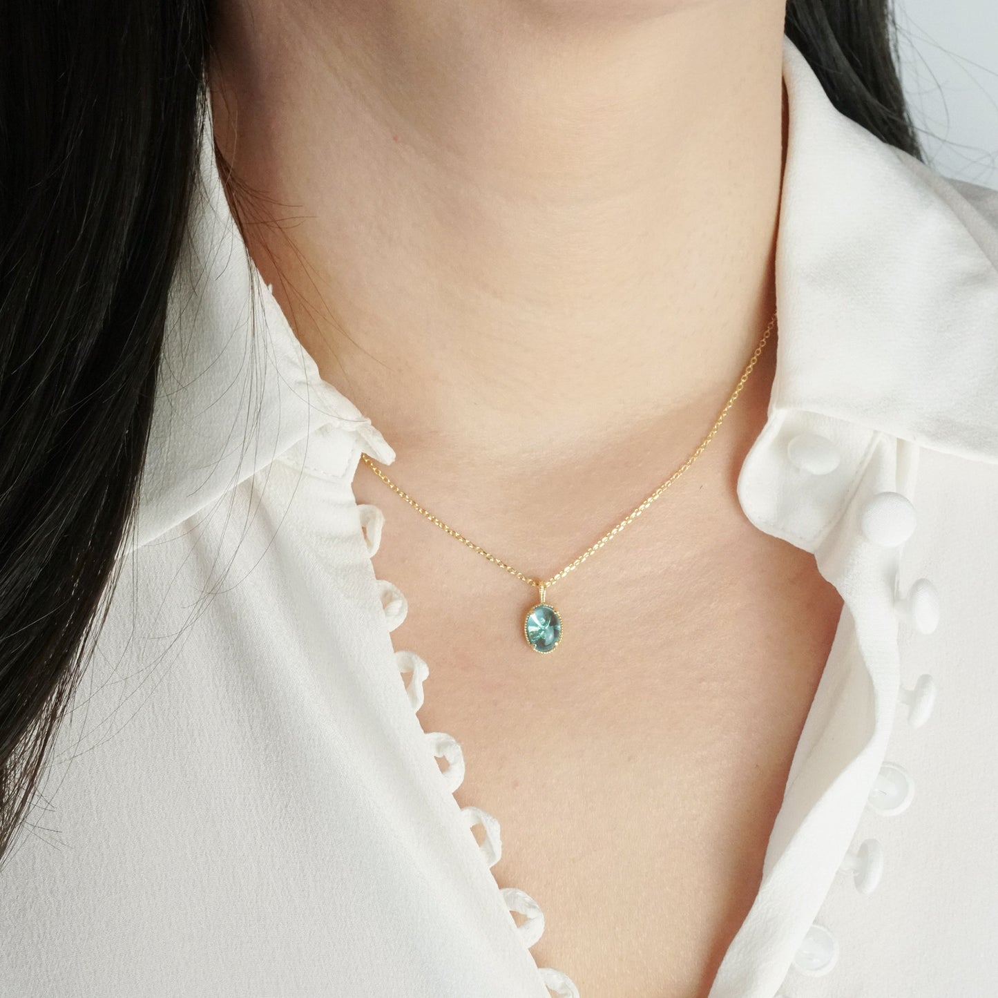 Collier Bloom Topaze Bleue