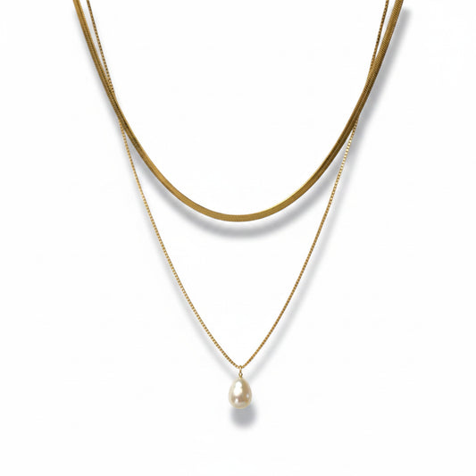 Collier de perles à double flux