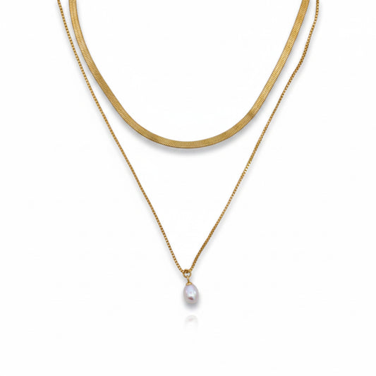 Collier de perles à double flux