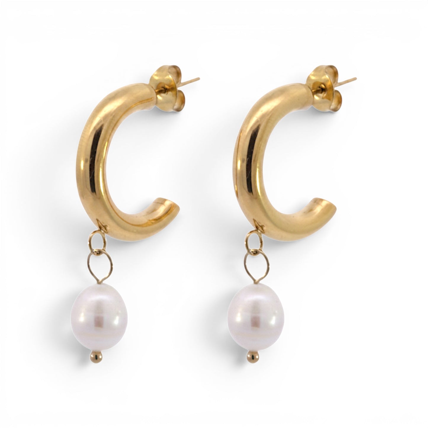 Elia Stud Pearl Hoops