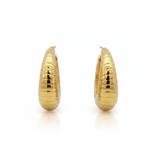 Feather Gold Hoops