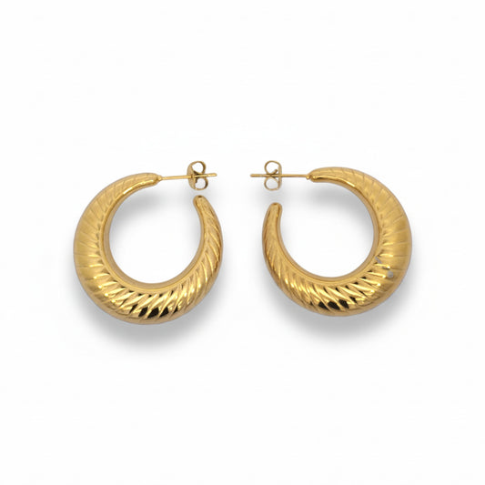 Feather Gold Hoops