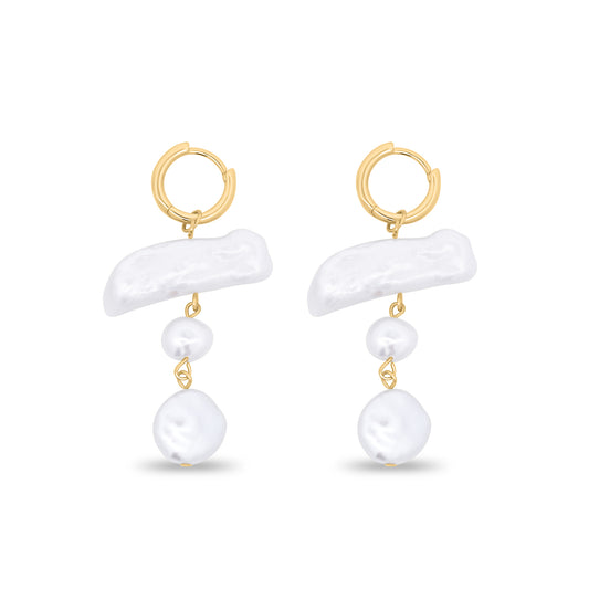 Harmony Pearl Hoop Earrings