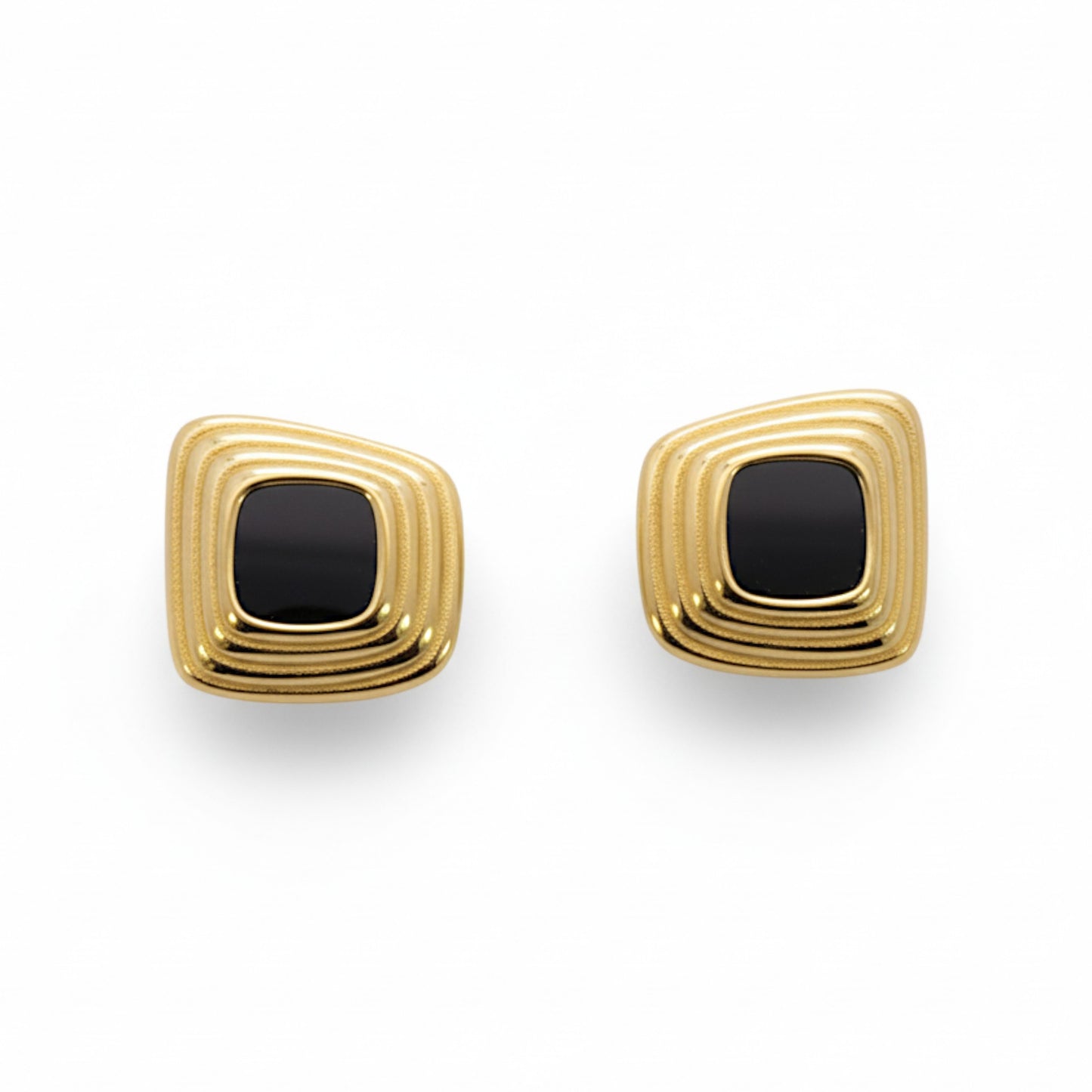 Clous d'oreilles Noir Gold