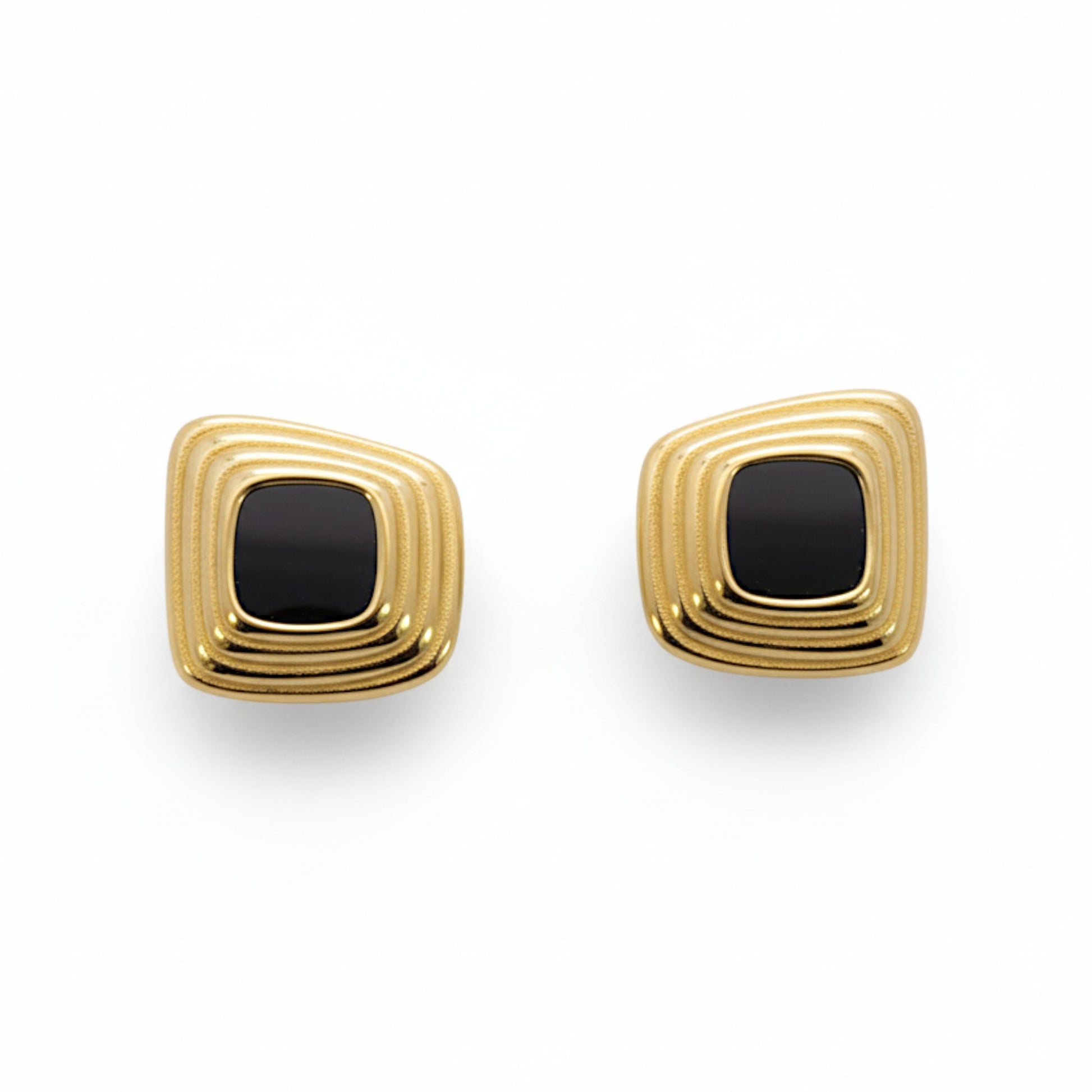 Clous d'oreilles Noir Gold
