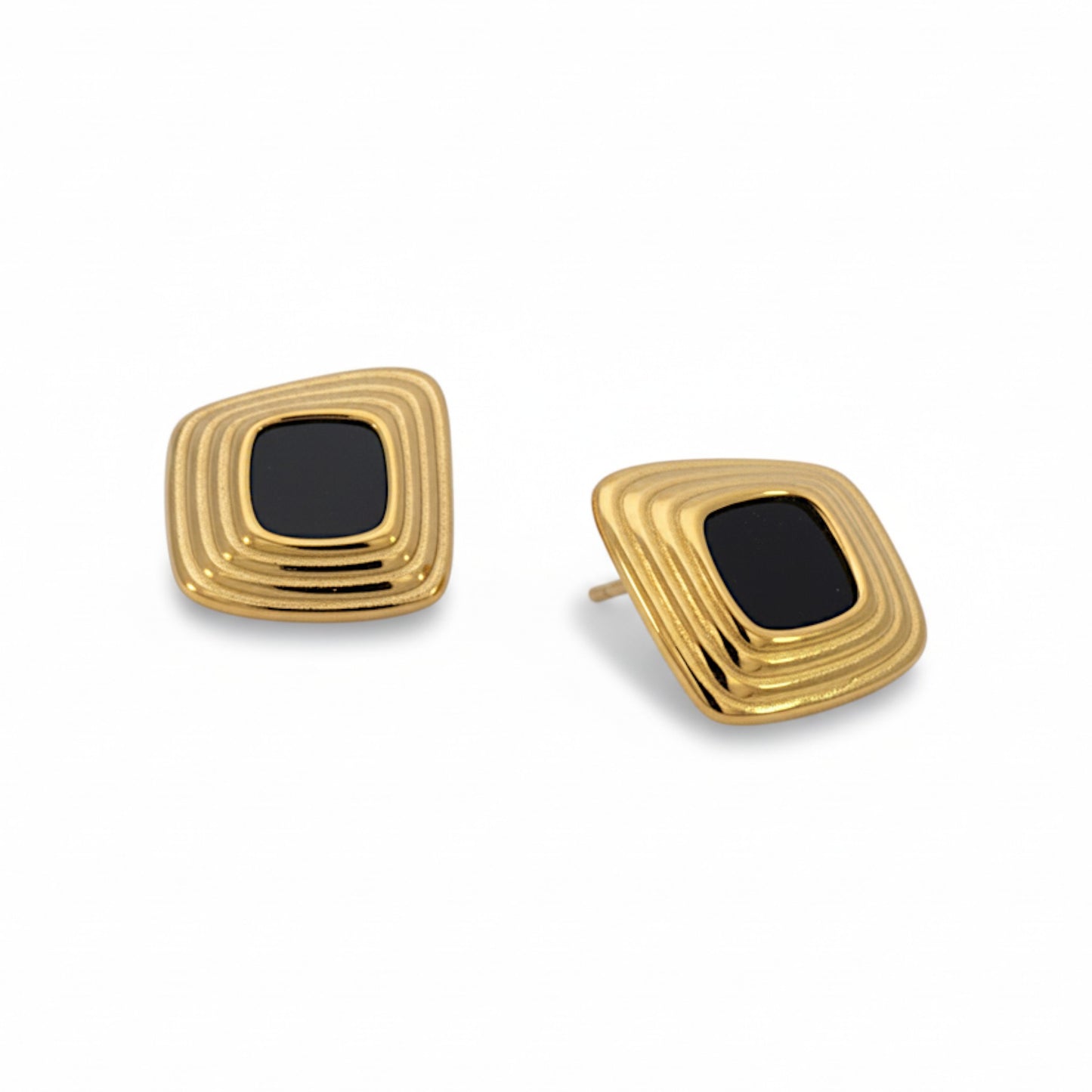 Clous d'oreilles Noir Gold