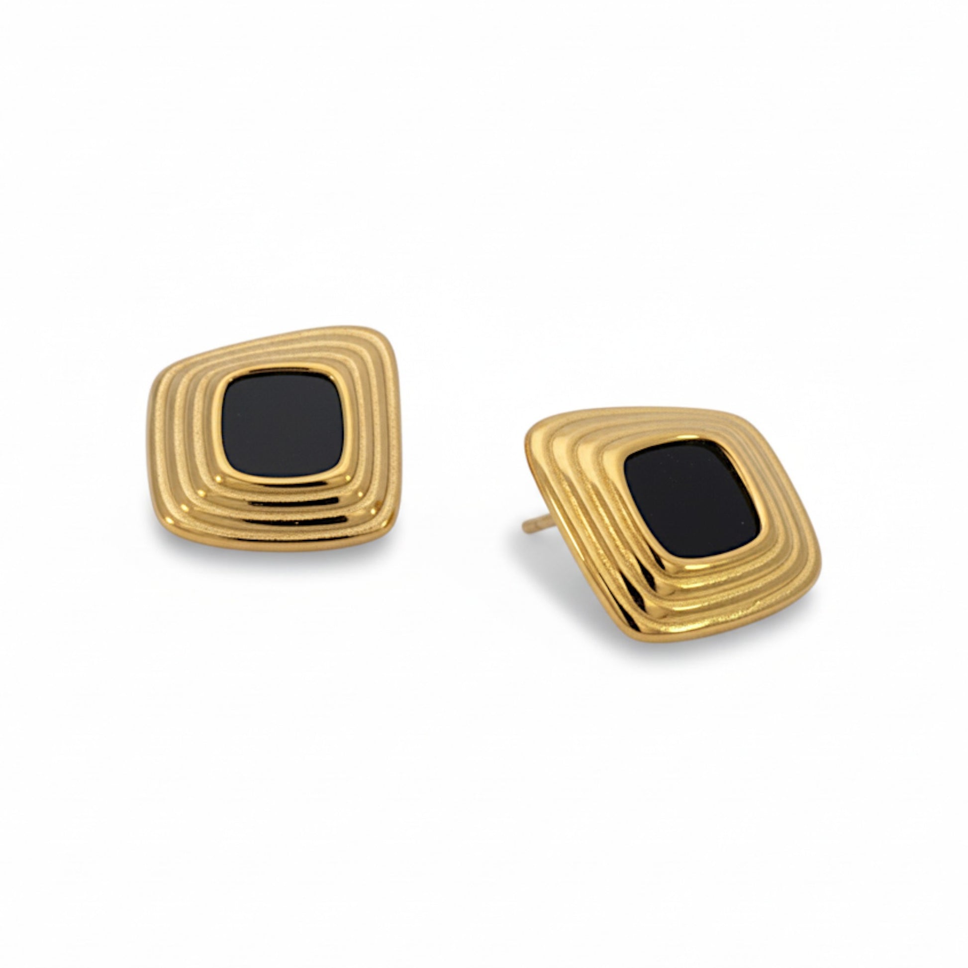 Clous d'oreilles Noir Gold