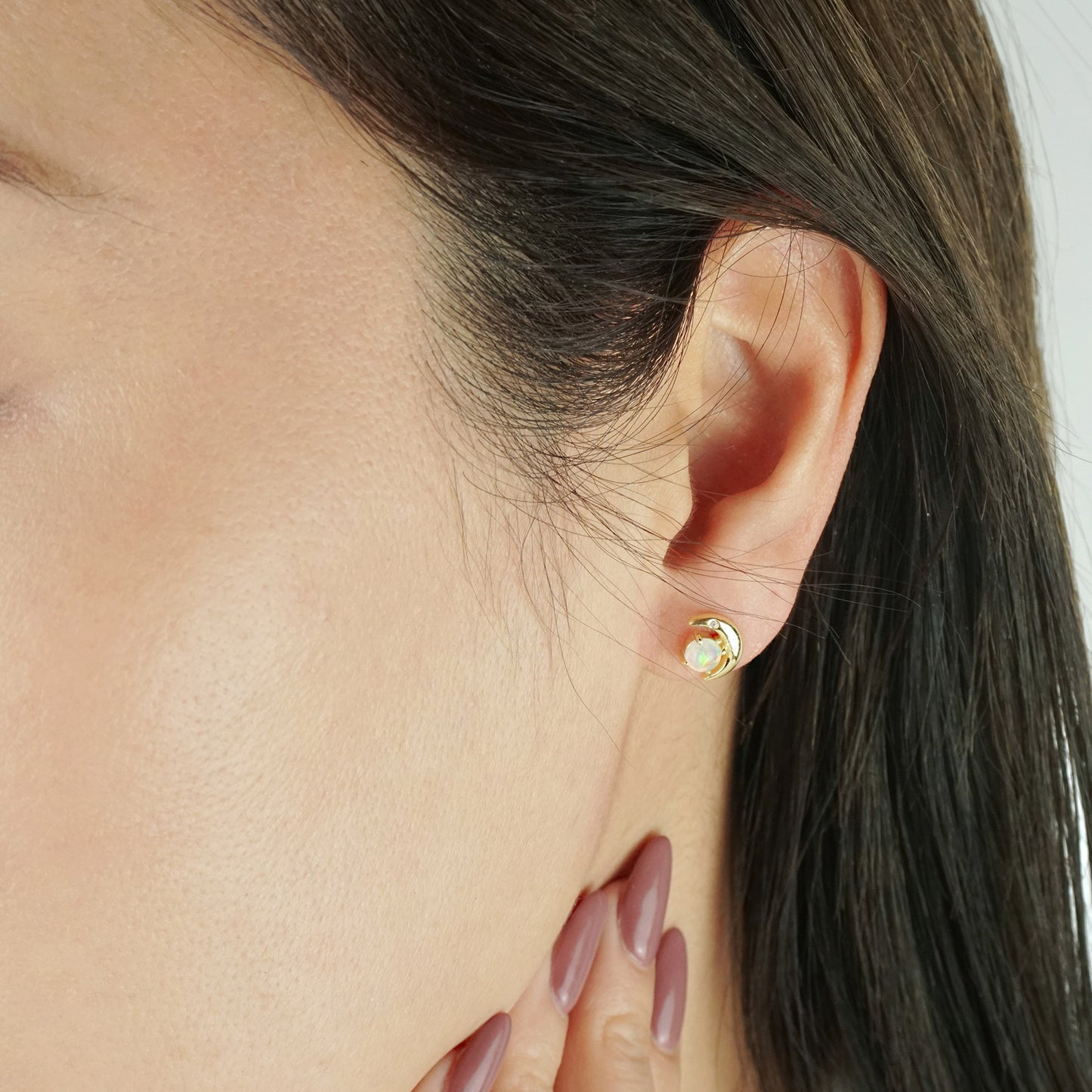 Boucles d'oreilles à clous en opale Celuna