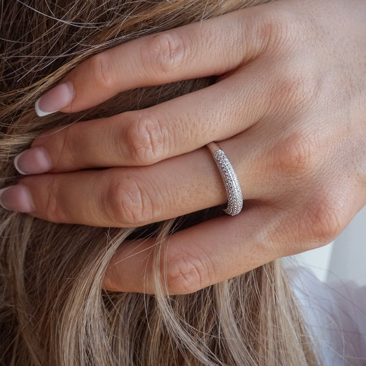 Bague Dôme Pavée