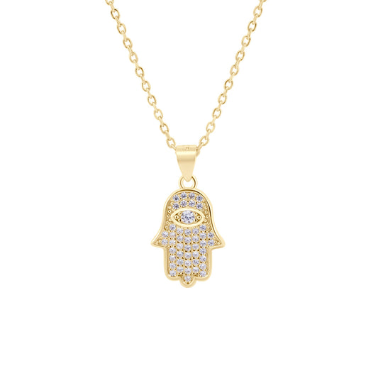 Pave Hamsa Hand Necklace