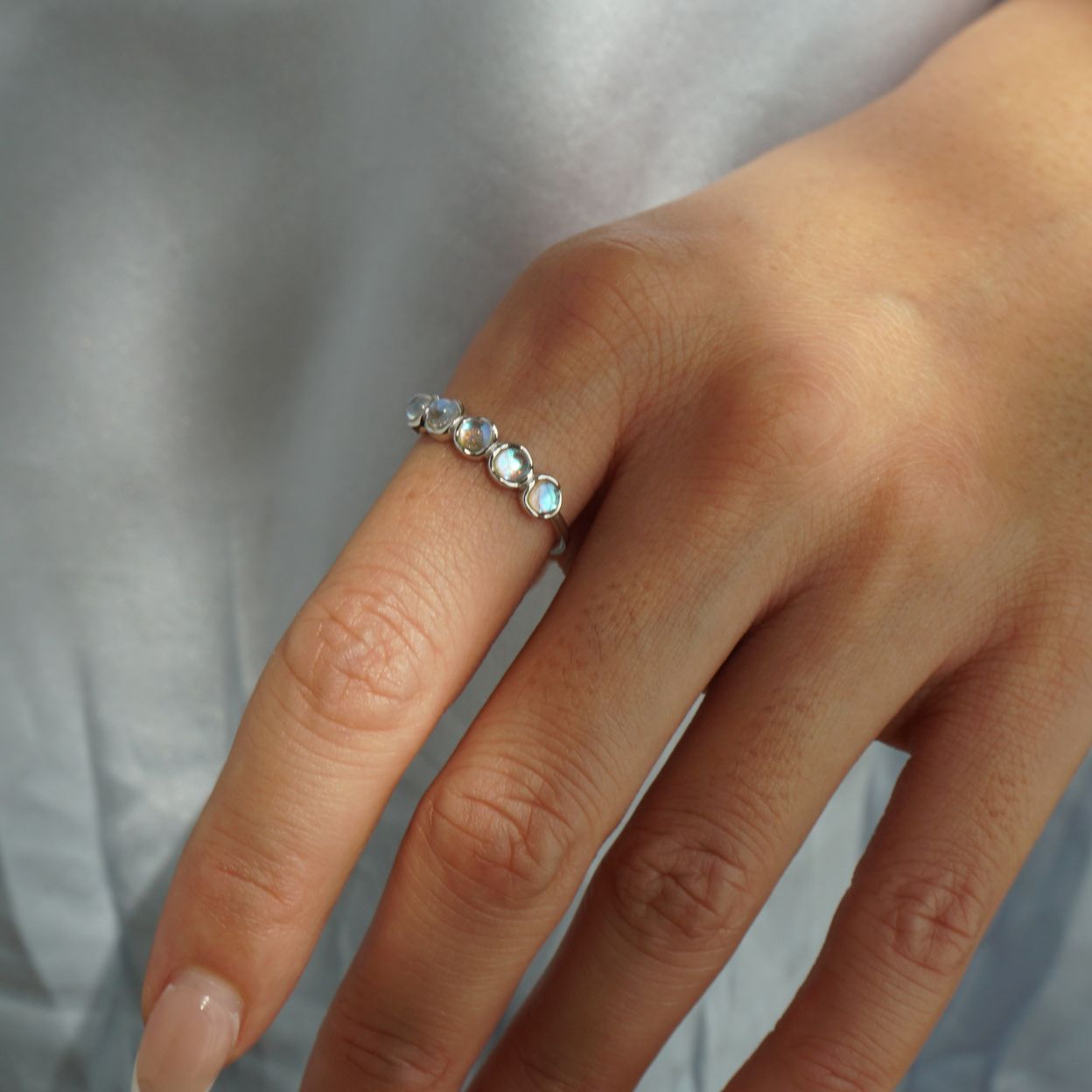 Bague Pierre de Lune Coquelicot