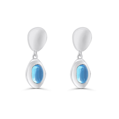 Boucles d'oreilles pendantes avec topaze bleue Sofia