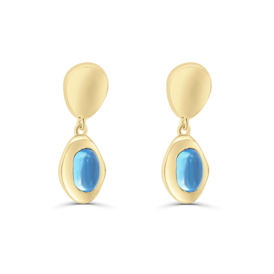 Boucles d'oreilles pendantes avec topaze bleue Sofia