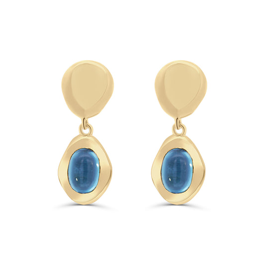 Boucles d'oreilles pendantes avec topaze bleue Sofia