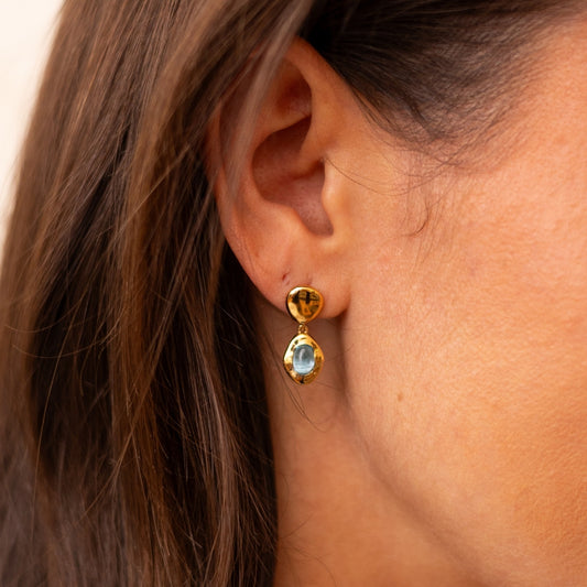 Sofia Blue Topaz Drop Stud Earrings