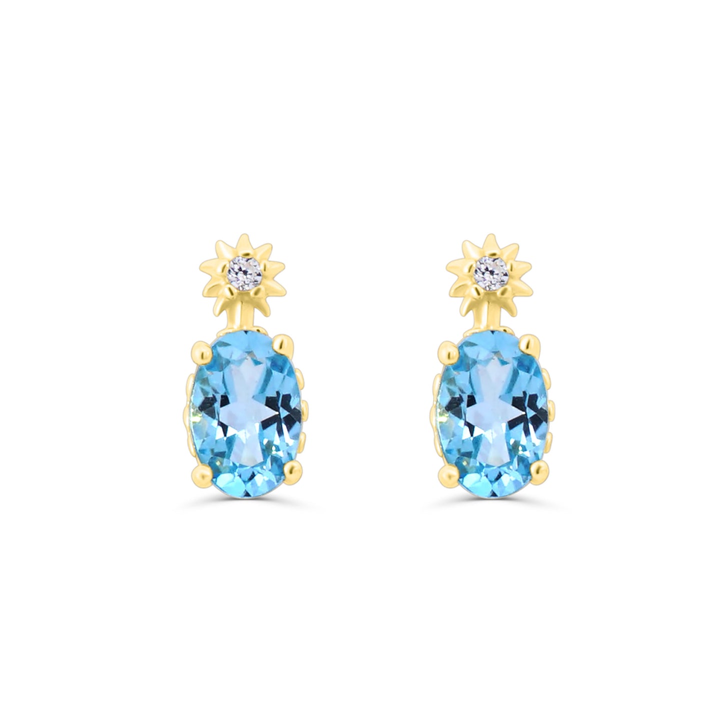 Boucles d'oreilles à clous en topaze bleue Solari