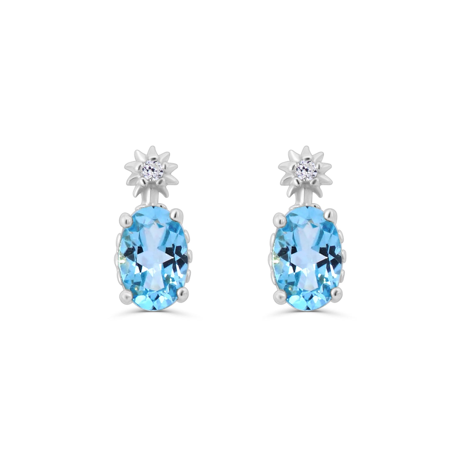 Boucles d'oreilles à clous en topaze bleue Solari