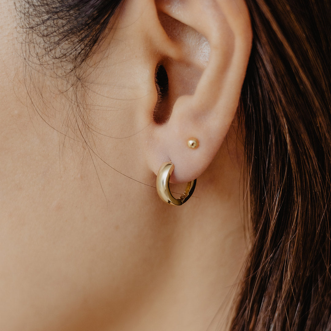 Solid Gold Small Bold Hoops