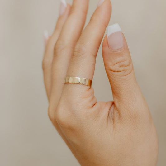 Solid Gold Cigar Band Ring