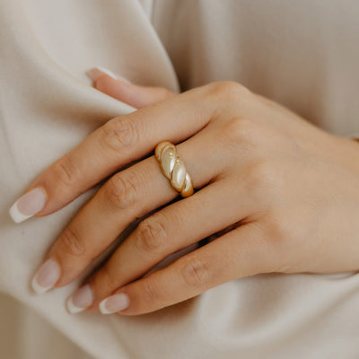 Bague Dôme Croissant Or Massif
