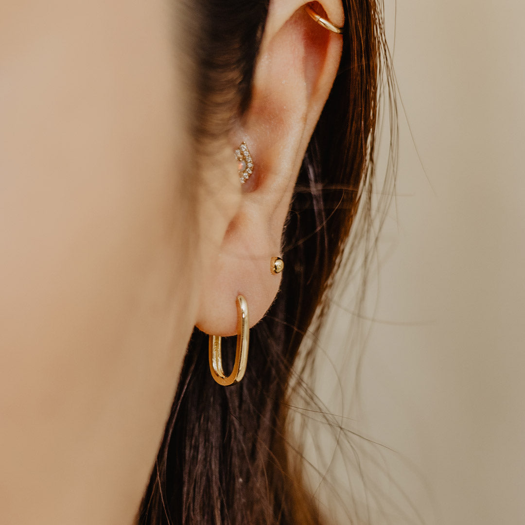 Solid Gold Oval Hoops