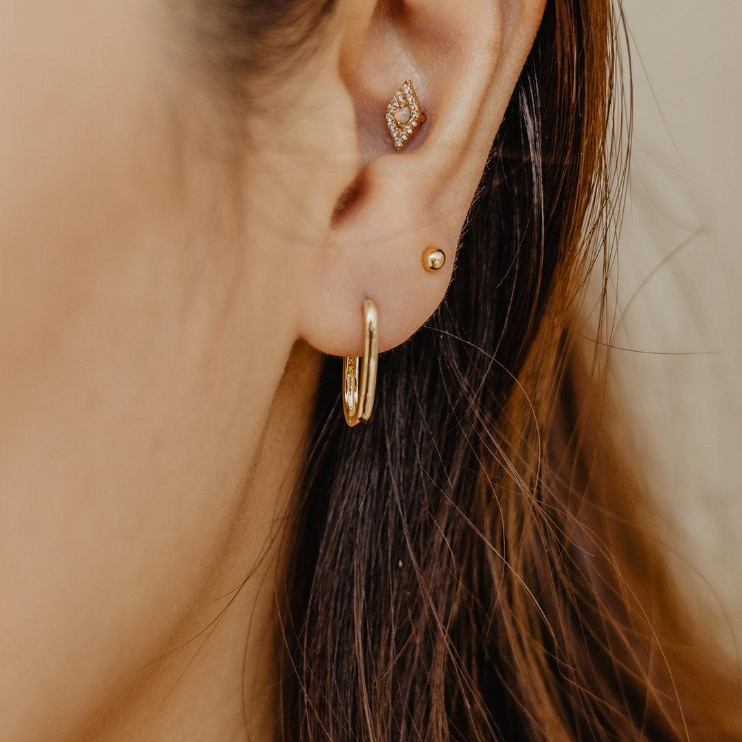 Solid Gold Oval Hoops