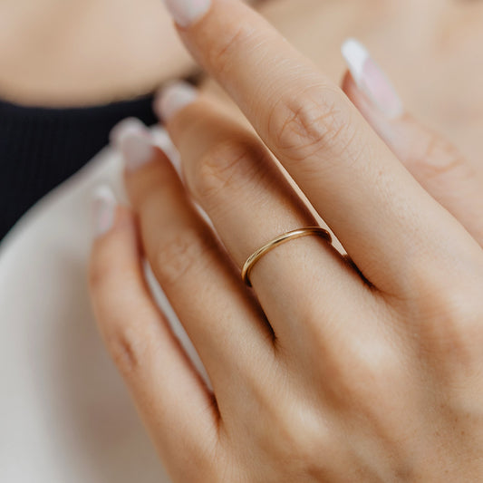 Solid Gold Plain Round Band Ring