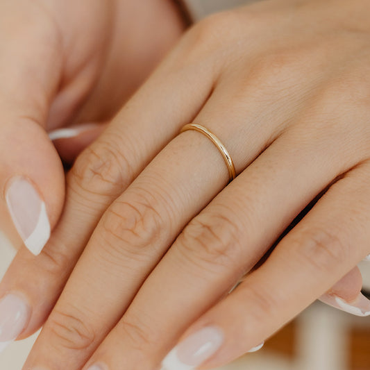 Solid Gold Plain Round Band Ring