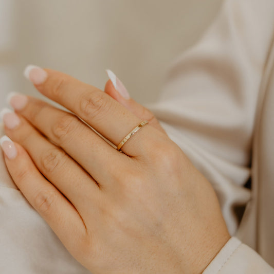 Solid Gold Plain Flat Band Ring