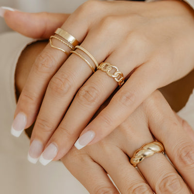 Bague mini croissant en or massif