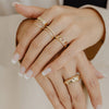 Bague V en or massif