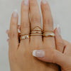 Bague V en or massif