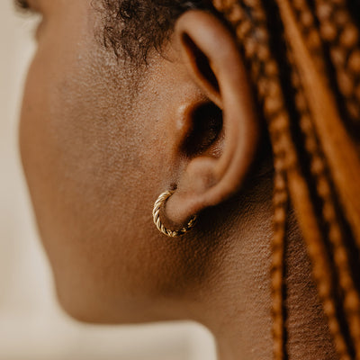 Solid Gold Rope Hoops 10mm