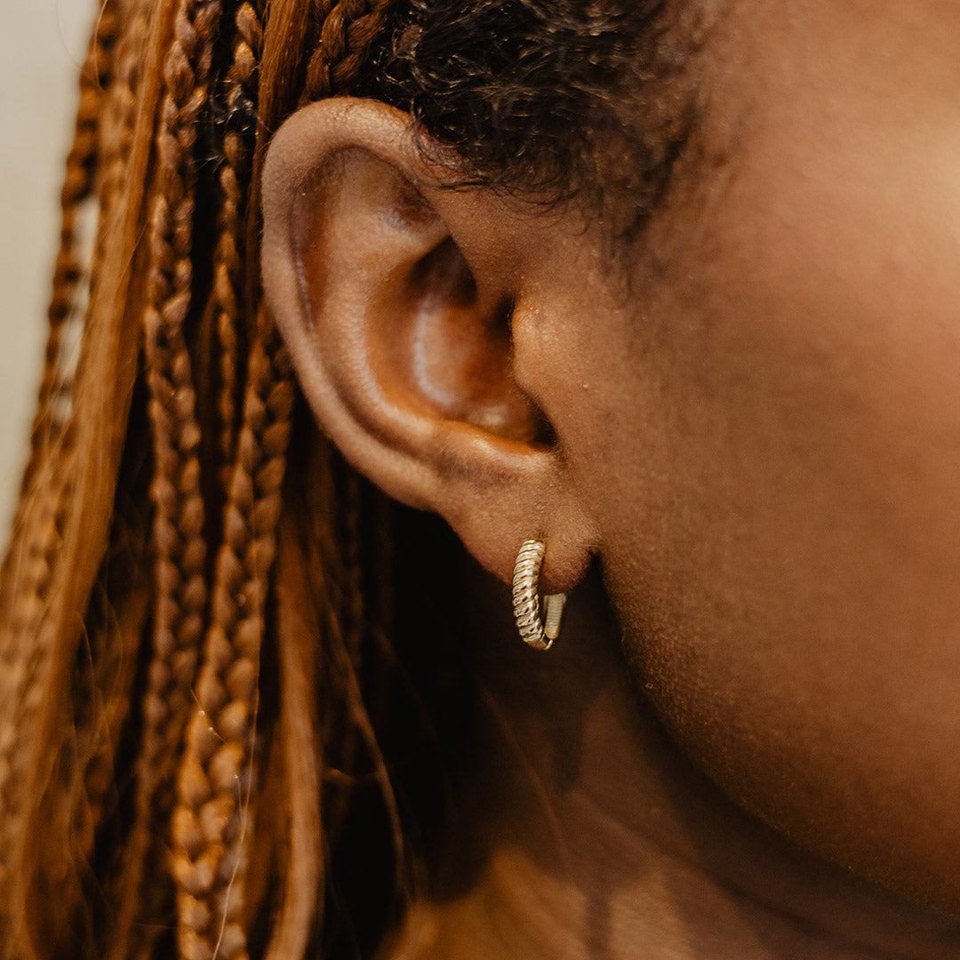 Solid Gold Twist Hoops