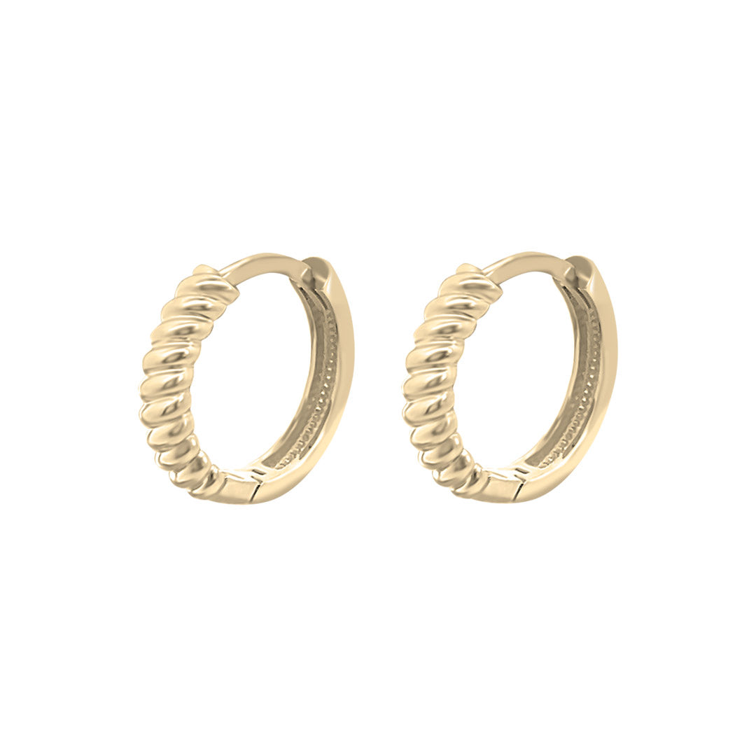 Solid Gold Twist Hoops