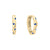 Solid Gold Wave Blue CZ Hoops