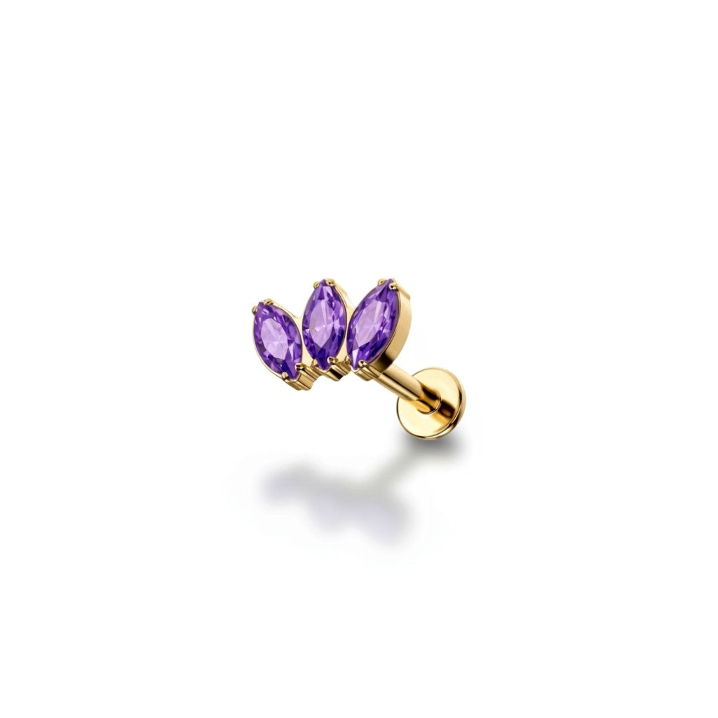 Triune Piercing à vis arrière
