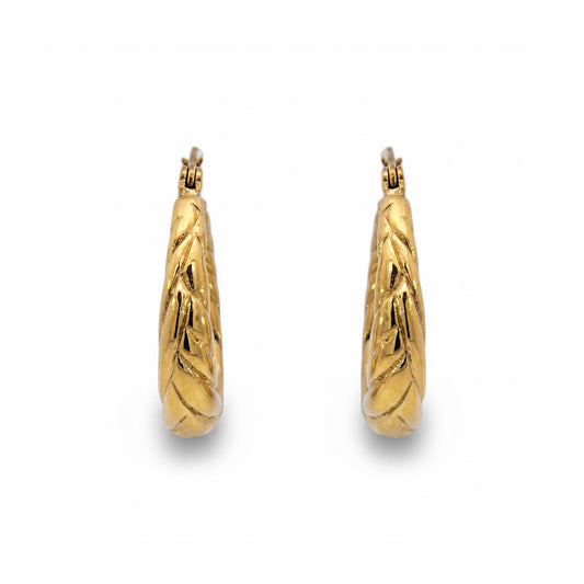 Weave Gold Hoops