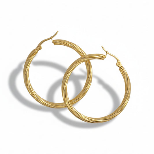 Woven Gold Hoops