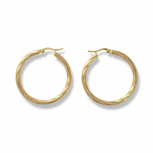Woven Gold Hoops