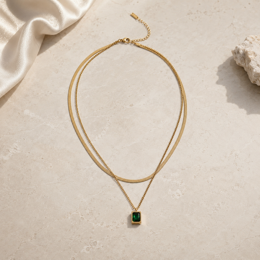Collier double chaîne Azelia