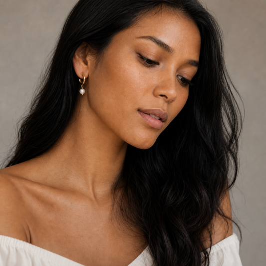 Elia Stud Pearl Hoops
