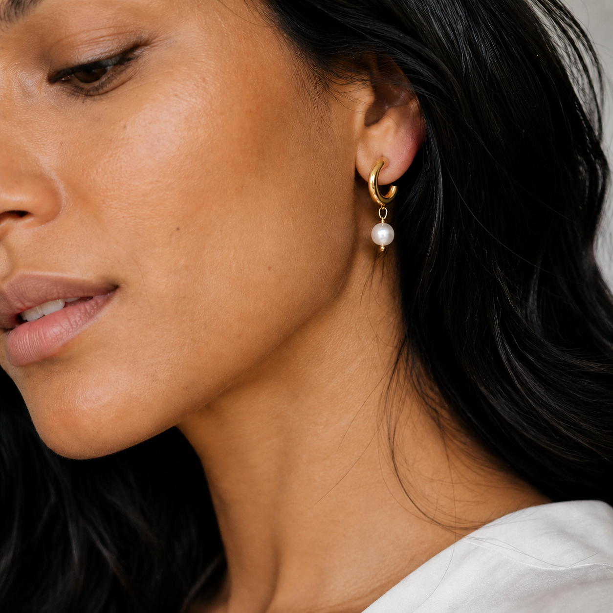 Elia Stud Pearl Hoops