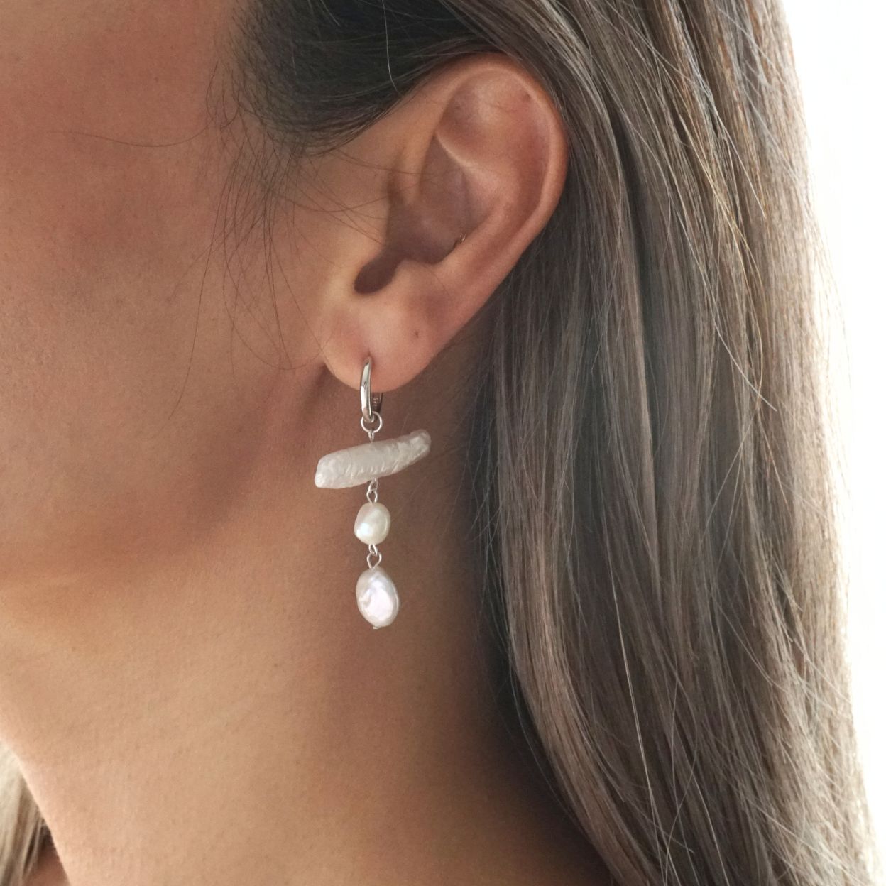 Harmony Pearl Hoop Earrings